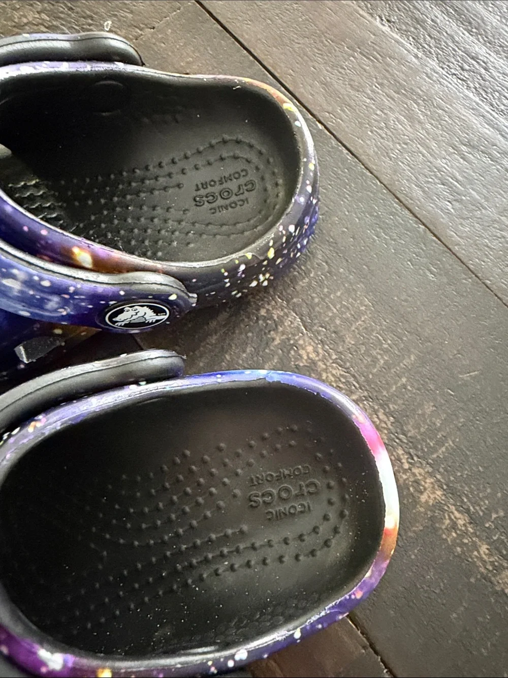 CROCS Kids Galaxy Print Classic Clog - Purple & Black
